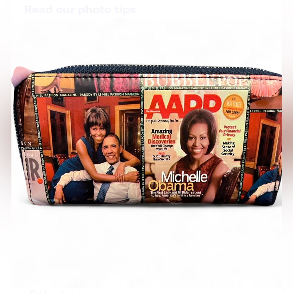 🚫 OBAMA Zip Wallet with Magazine Cover Photos
